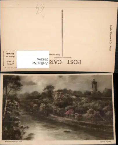 398396,Künstler AK Elmer Keene Scotland Ayr Burns Monument Brücke