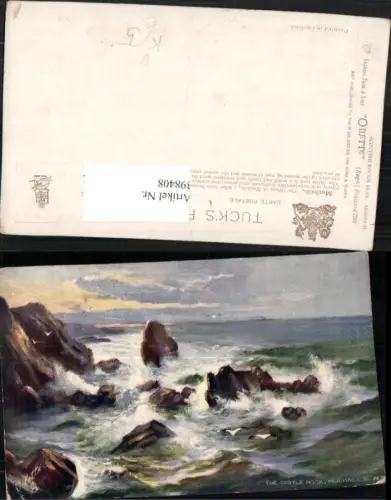 398408,Künstler AK Scotland Stonehaven Muchalls Castle Rock Küste Felsen pub Raphael Tuck 7280