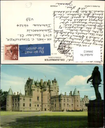 398412,Scotland Glamis Castle Schloss Statue