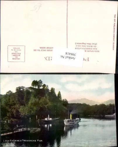 398418,Scotland Loch Katrine and Trossachs Pier Dampfer