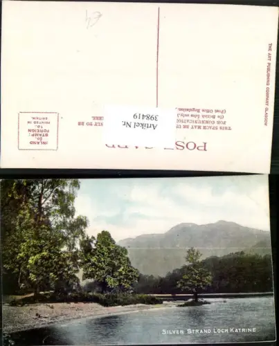 398419,Scotland Loch Katrine Silver Strand Partie Bergkulisse