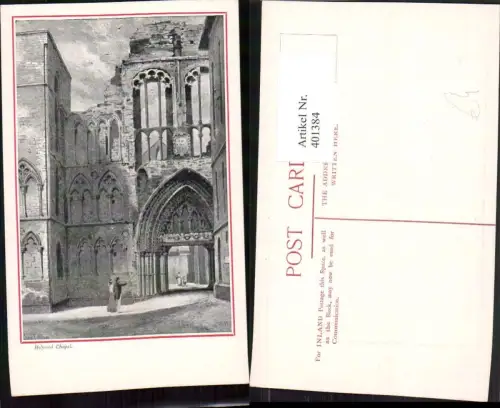 401384,Künstler AK Charles F. Allbon Scotland Edinburgh Holyrood Chapel Ruine