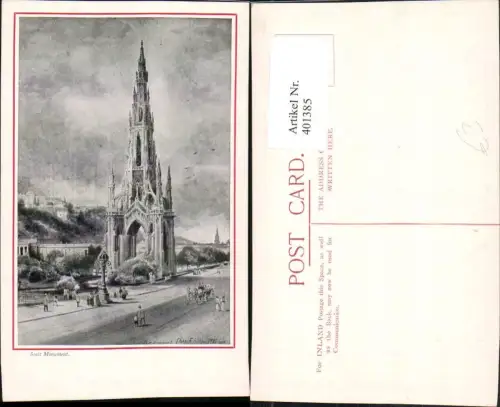 401385,Künstler AK Charles F. Allbon Scotland Edinburgh Scott Monument