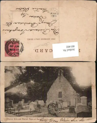 401402,Scotland Ayr Alloway Kirk and Burial Place of Burns Family Kapelle Friedhof