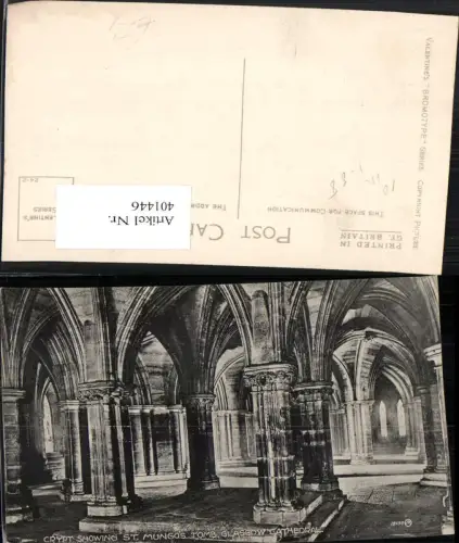 401446,Scotland Glasgow Cathedral Crypt showing St. Mungos Tomb Krypta Grabmal