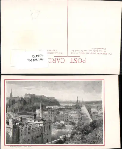 401472,Künstler AK Charles F. Allbon Scotland Edinburgh from Calton Hill Teilansicht m. Burg