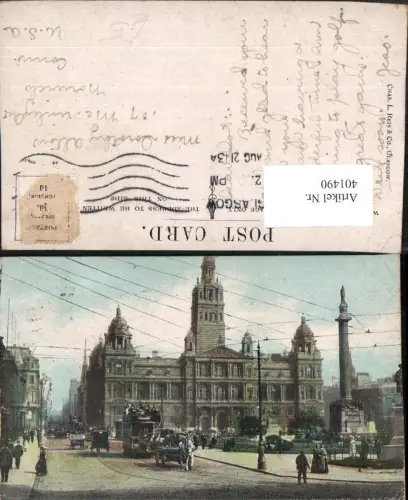 401490,Scotland Glasgow Municipal Building Gebäude Straßenansicht