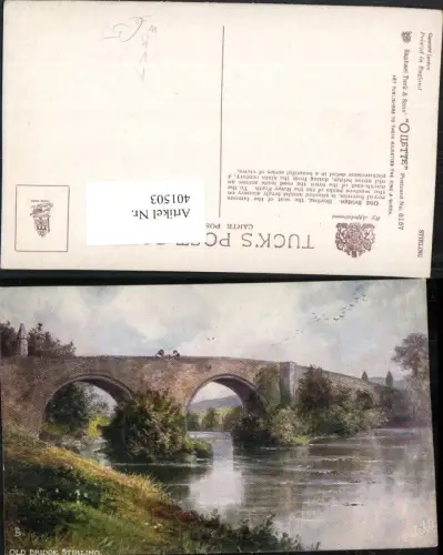 401503,Künstler AK Scotland Stirling Old Bridge Brücke pub Raphael Tuck 6157