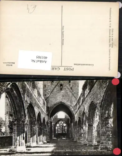 401505,Scotland Dumfries Sweetheart Abbey Interior West Window Abtei Ruine