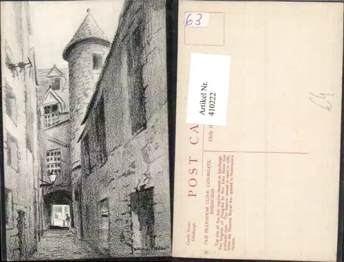 410222,Künstler AK Williams Miller Scotland Edinburgh Canongate Old Playhouse Gasse