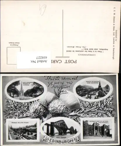 410227,Scotland Edinburgh Scott Monument Forth Bridge Brücke Mehrbildkarte