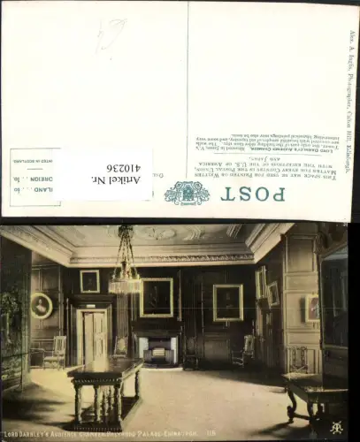 410236,Scotland Edinburgh Holyrood Palace Lord Darnleys Audience Chamber Innenansicht