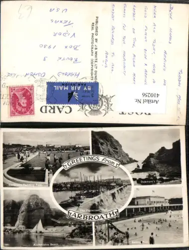 410256,Scotland Arbroath Dickmonts Den Bathing Pool Beach Protection Wall Mehrbildkarte