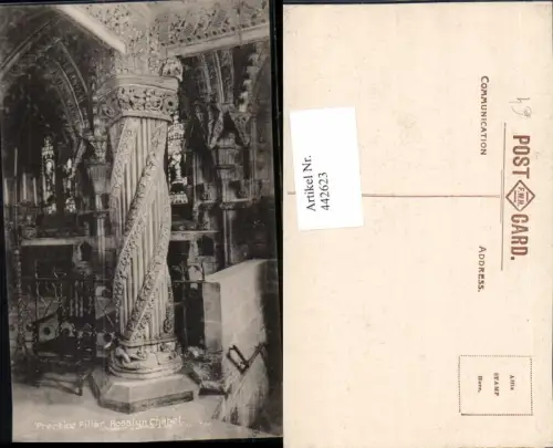 442623,Scotland Rosslyn Chapel Prentice Pillar Kirche Innenansicht Säule
