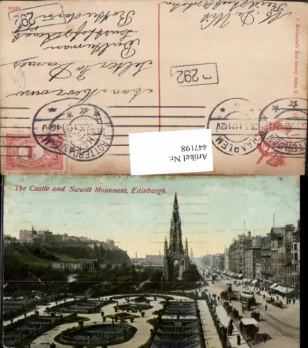 447198,Scotland Edinburgh Castle and Scott Monument Schloss