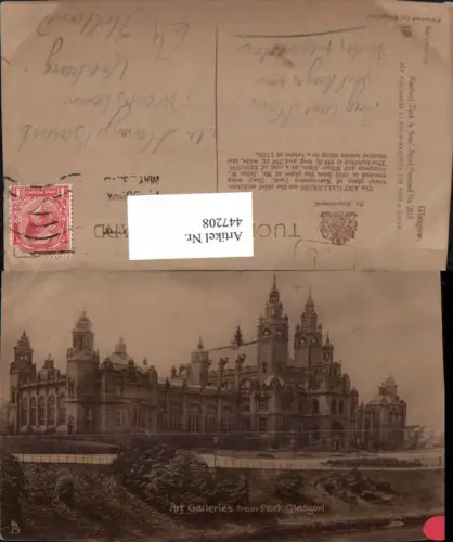 447208,Scotland Glasgow Art Galleries from Park Gebäude pub Raphael Tuck 2015