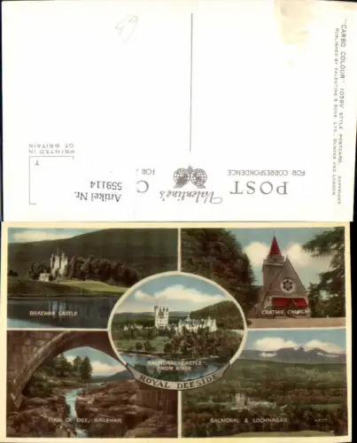 559114,Mehrbild Ak Schottland Balmoral Castle from River Braemar Castle Crathie Church