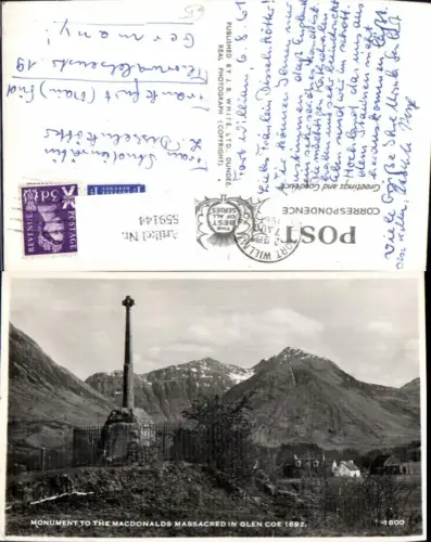 559144,Schottland Glencoe Glen Coe Monument to the Macdonalds Massacred Denkmal