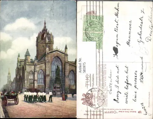 585975,Künstler Ak Edinburgh St Giles Cathedral Kathedrale Schottland pub Raphael Tuck Sons 778