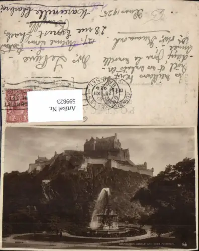 599823,Edinburgh Castle and Ross Fountain Great Britain