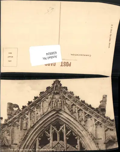 656924,Melrose Abbey Top of East window Kloster Schottland