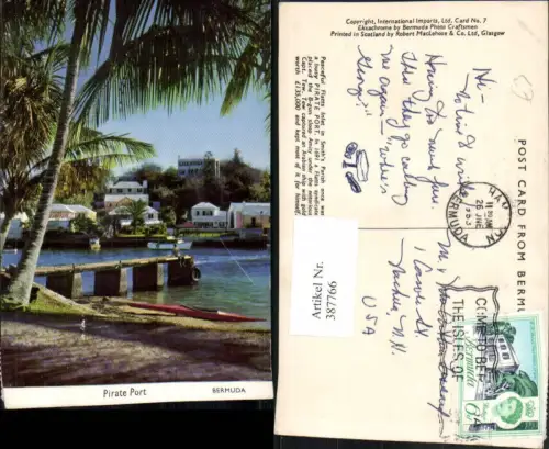 387766,Great Britain Overseas Bermuda Pirate Port Hafen Steg Palmen