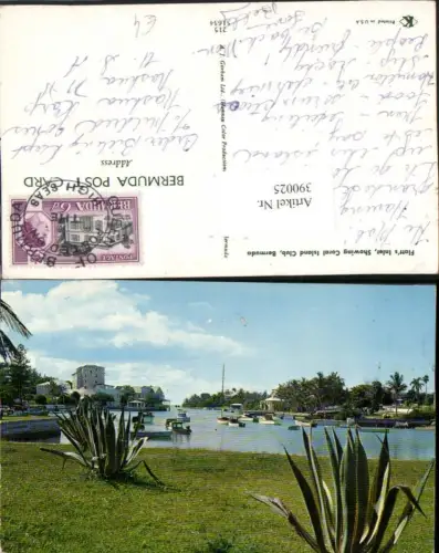 390025,Great Britain Overseas Bermuda Flatts Inlet showing Coral Island Club Boote