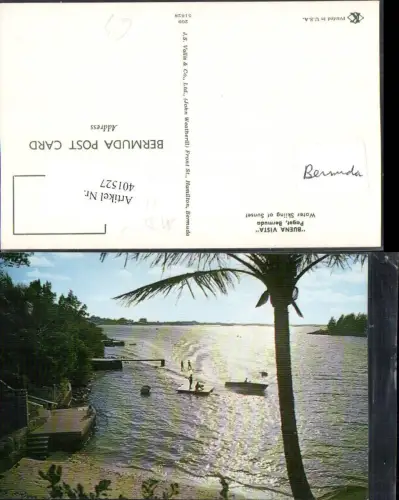 401527,British Overseas Bermuda Paget Buena Vista Water Skiing at Sunset Wasserski