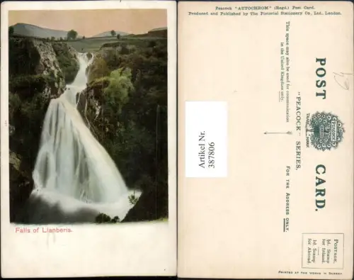 387806,Great Britain Wales Llanberis Falls Wasserfall