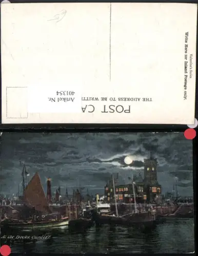 401354,Wales Cardiff At the Docks Hafen Dampfer Boote Leuchtturm Mondschein