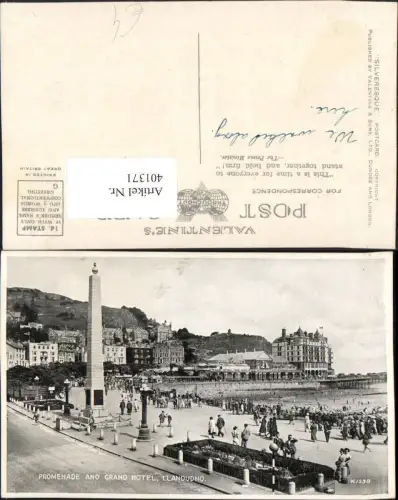 401371,Wales Llandudno Promenade and Grand Hotel Säule
