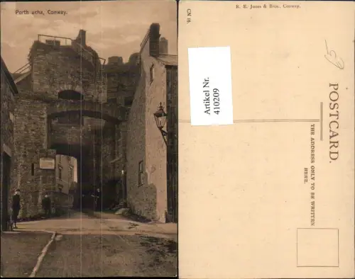 410209,Wales Conway Conwy Porth ucha Portal Tor Straßenansicht