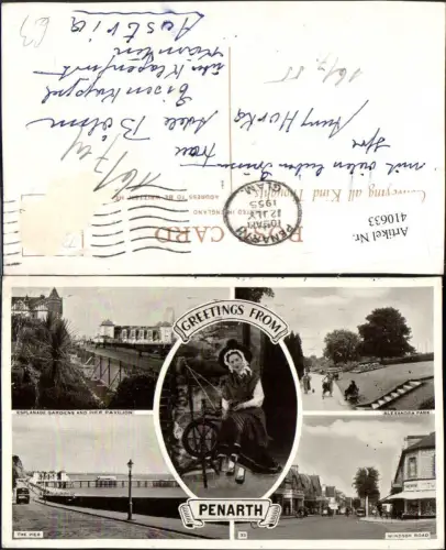 410633,Wales Penarth Windsor Road Pier Park Spinnrad Mehrbildkarte