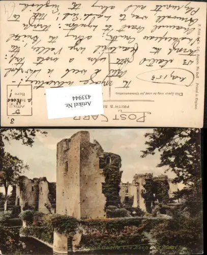 433944,Wales Raglan Castle Keep and Moat Burg Ruine