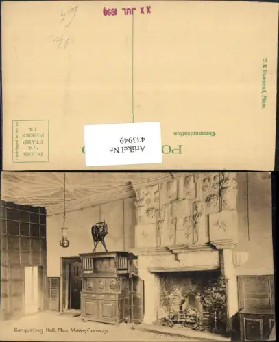 433949,Wales Conway Plas Mawr Banqueting Hall Kamin Ofen
