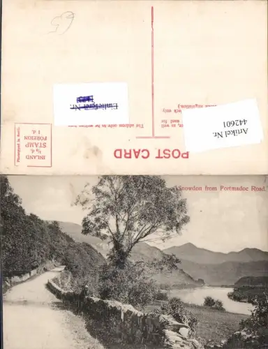 442601,Wales Snowdon from Portmadoc Road Straße Bergkulisse