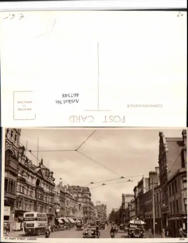 467348,Wales Cardiff St. Mary Street Straßenansicht Autobus Bus Autos