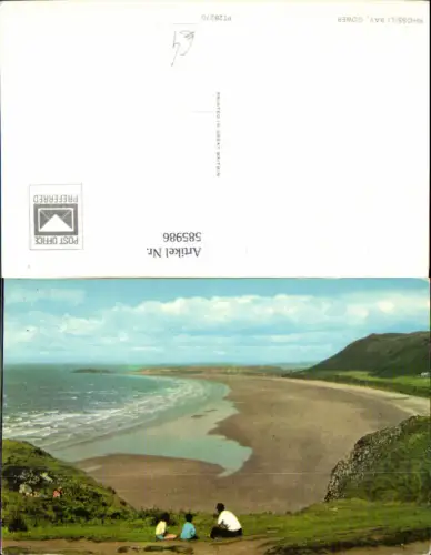 585986,Foto Ak Rhossili Bay Gower Wales Strand Küste
