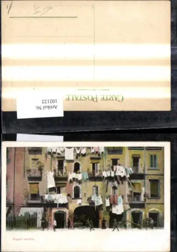 102122,Campania Napoli Neapel vecchia Häuseransicht m. Wäsche Wäscheleinen