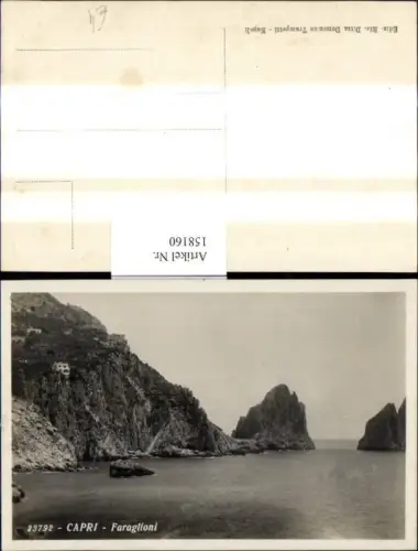158160,Foto Ak Campania Napoli Capri Faraglioni Küste