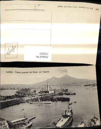 158293,Campania Napoli Neapel Veduta generale del Porto col Vesuvio