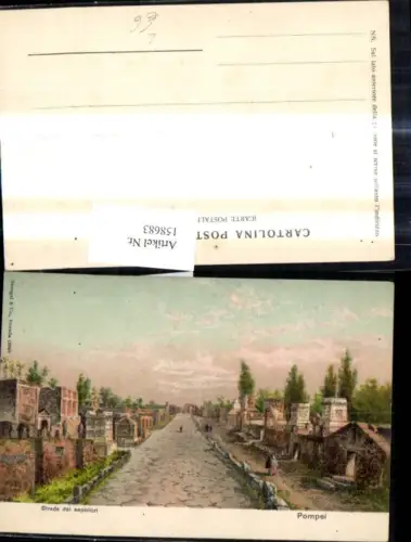 158683,Künstler Litho Campania Napoli Pompei Strada d sepolcri