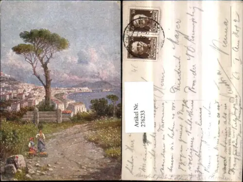 276233,Künstler AK G. Garelli Campania Napoli Neapel Panorama della Villa Patrizi Totale