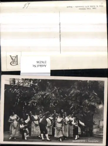 276236,Campania Napoli Sorrento Sorrent Tarantella Volkstanzgruppen Tracht Gitarre