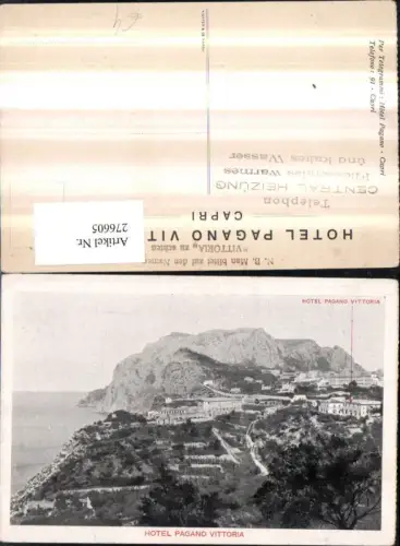 276605,Campania Napoli Neapel Capri Teilansicht m. Hotel pagano Vittoria