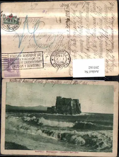 293162,Campania Napoli Neapel Mareggiata Castello dell Ovo Schloss Wellen