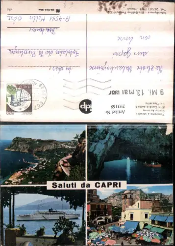 293168,Campania Napoli Capri Totale Seegrotte Markt Dampfer Schiff Mehrbildkarte