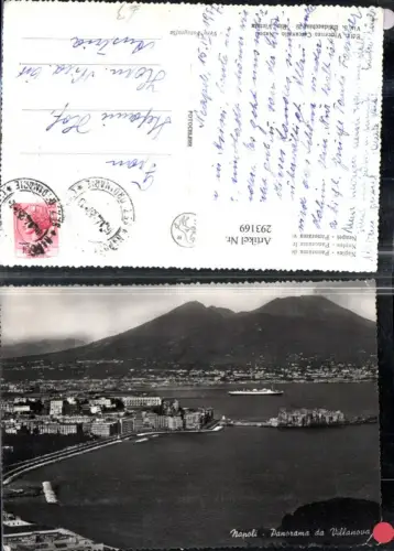 293169,Campania Napoli Neapel Panorama da Villanova Totale Bergkulisse Vulkan