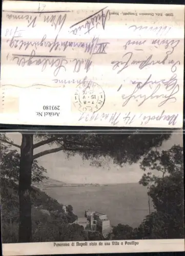 293180,Campania Napoli Neapel Panorama visto da una Villa a Posillipo