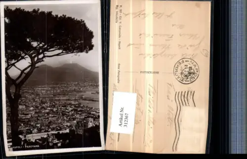 312367,Campania Napoli Neapel Panorama Totale m. Vulkan